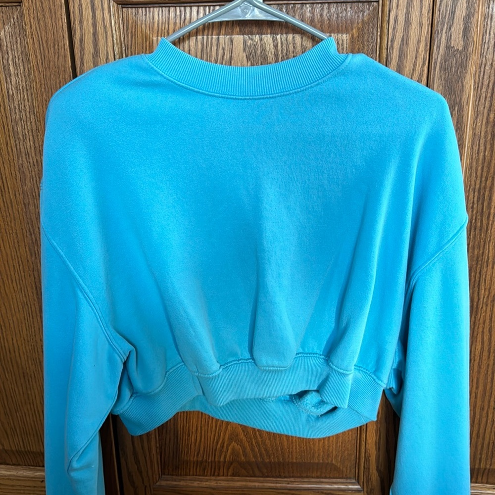 Blue H&M Cropped Crewneck